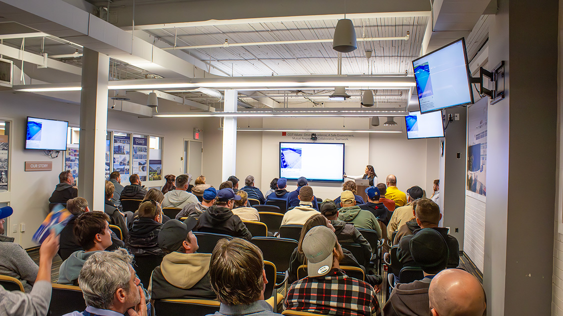 visitors in the presentation room